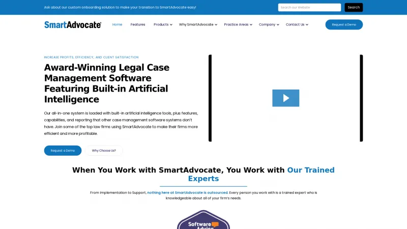 Homepage of SmartAdvocate