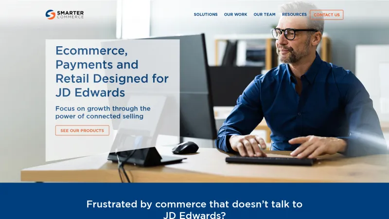 Homepage of SmarterCommerce Ecommerce