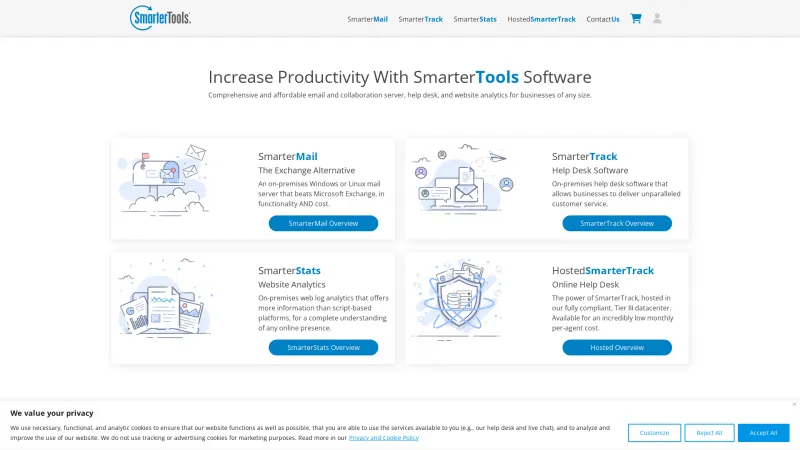 Homepage of SmarterMail