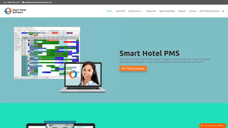 Homepage of Smart Hotel Software