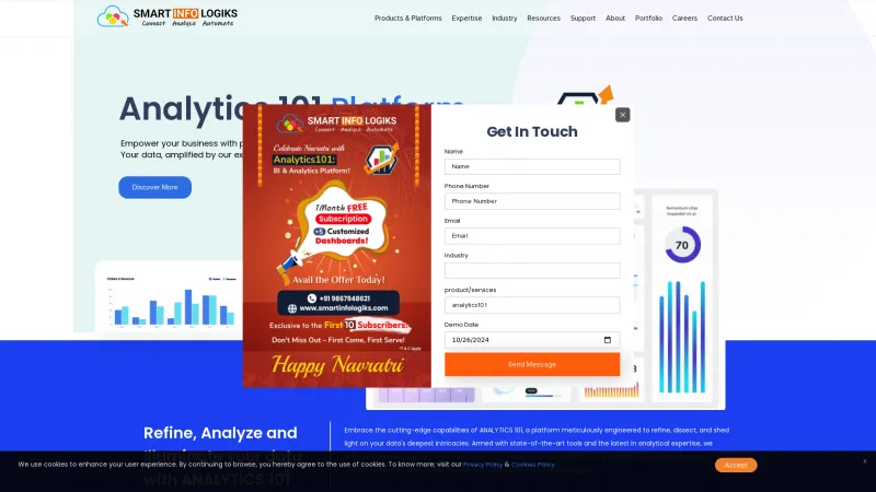 Homepage of Analytics 101