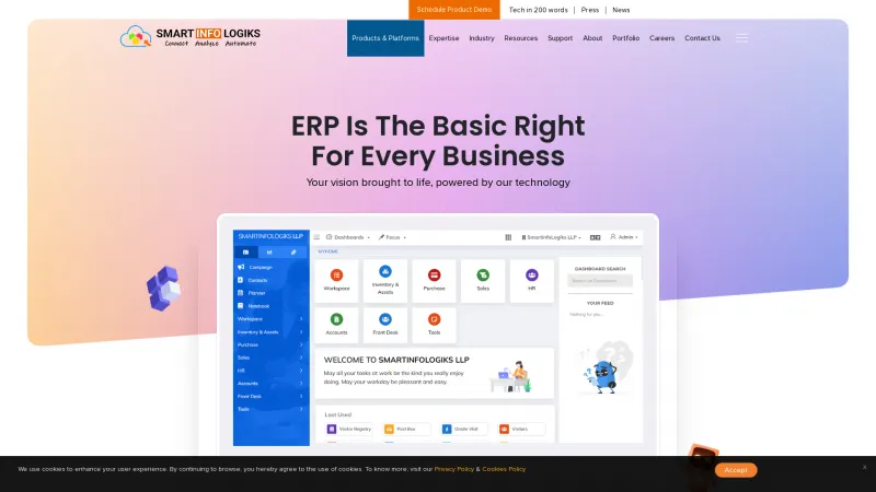 Homepage of BizSuite