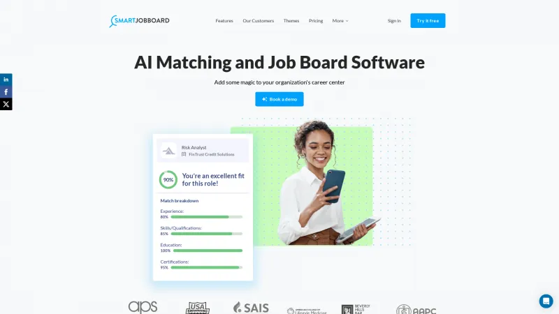 Homepage of SmartJobBoard