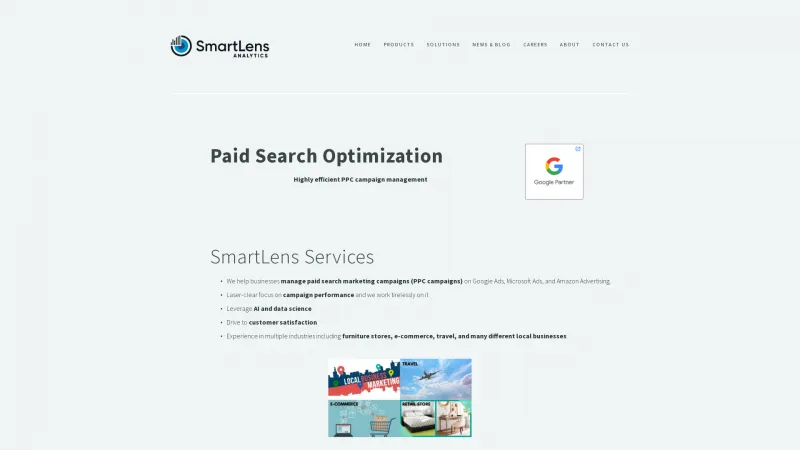 Homepage of SmartLens Analytics