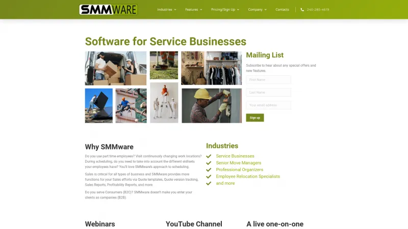 Homepage of SMMware