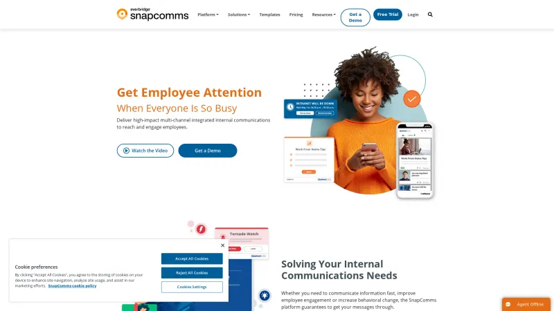 Homepage of SnapComms