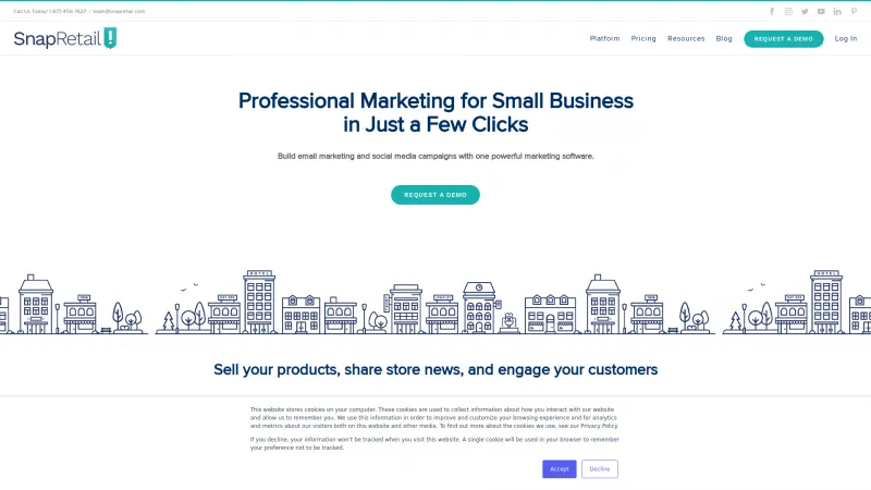 Homepage of SnapRetail