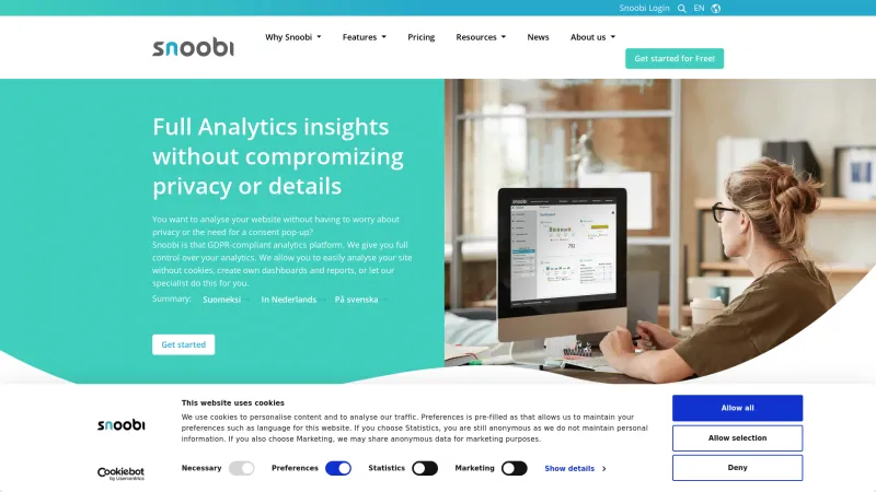 Homepage of Snoobi