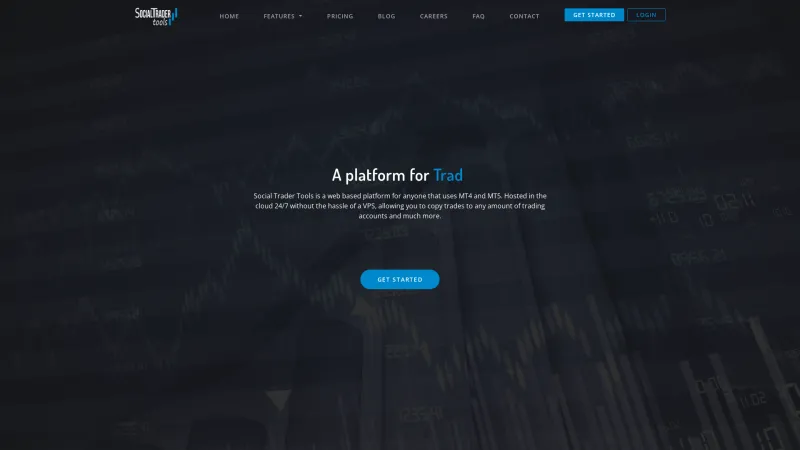 Homepage of Social Trader Tools