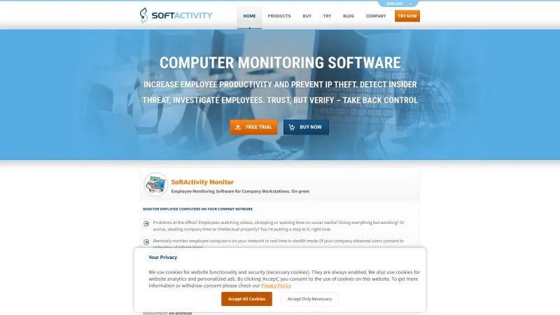 Homepage of SoftActivity Monitor