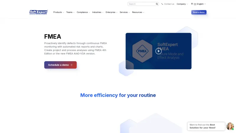 Homepage of SoftExpert FMEA