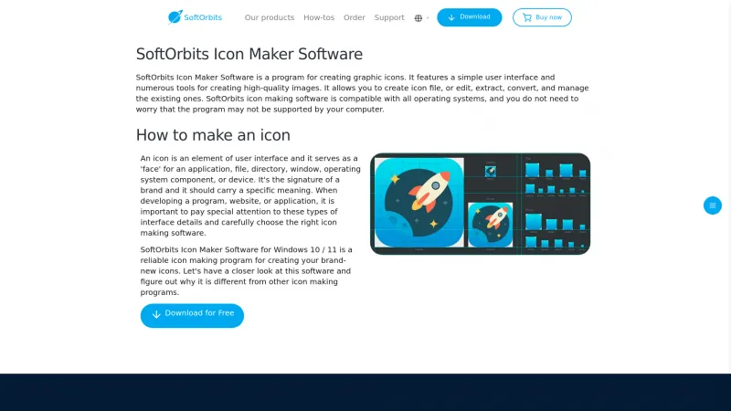 Homepage of SoftOrbits Icon Maker