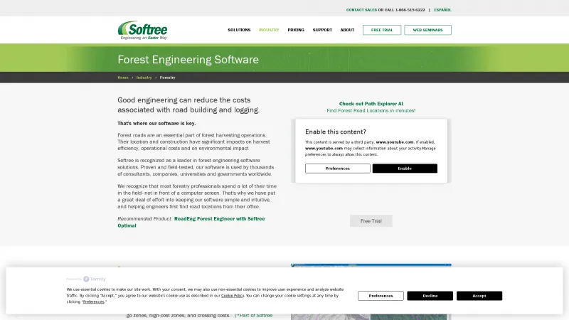 Homepage of RoadEng Forest Engineer