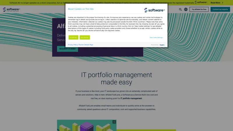 Homepage of Alfabet FastLane