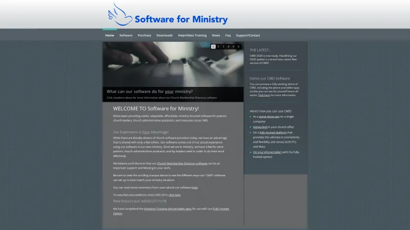 Homepage of Church Membership Directory (CMD)