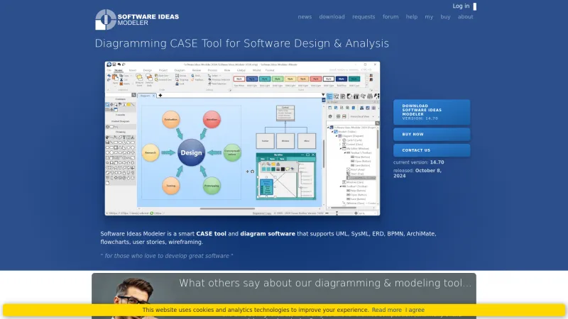 Homepage of Software Ideas Modeler