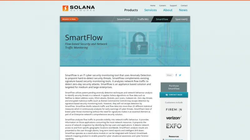 Homepage of SmartFlow