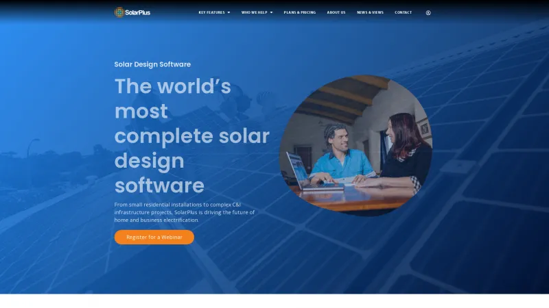 Homepage of SolarPlus