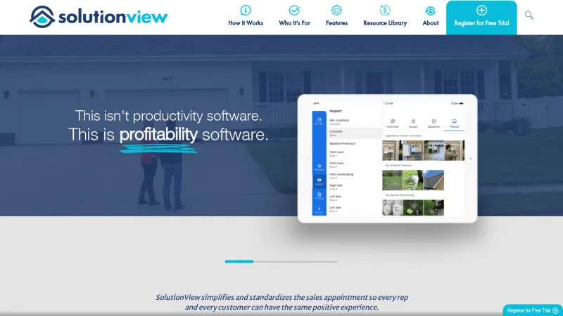 Homepage of SolutionView