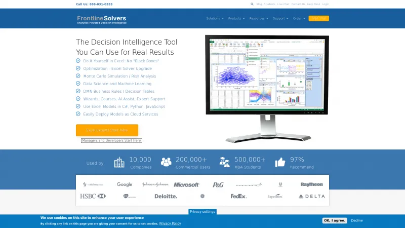 Homepage of Analytic Solver