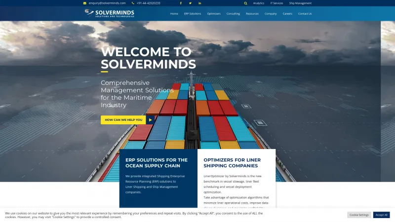 Homepage of Solverminds