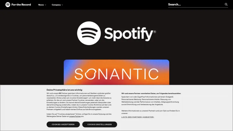 Homepage of Sonantic