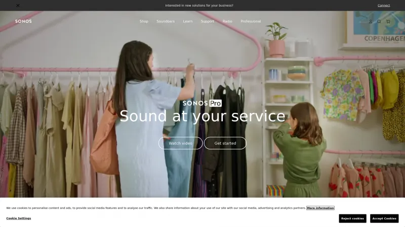 Homepage of Sonos Pro