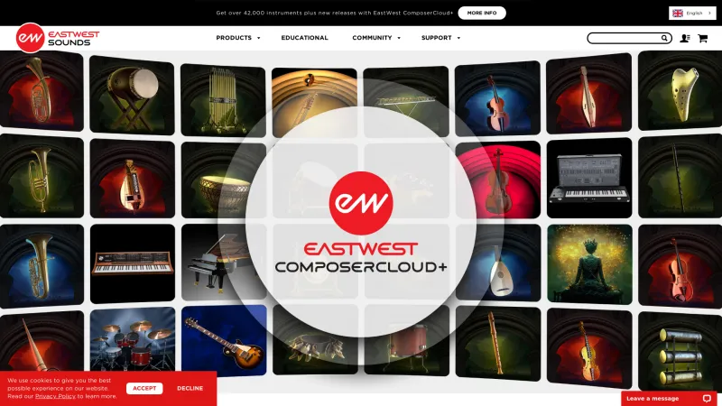 Homepage of EASTWEST COMPOSERCLOUD+