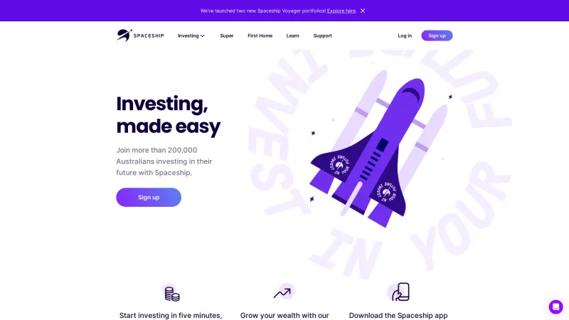 Homepage of Spaceship