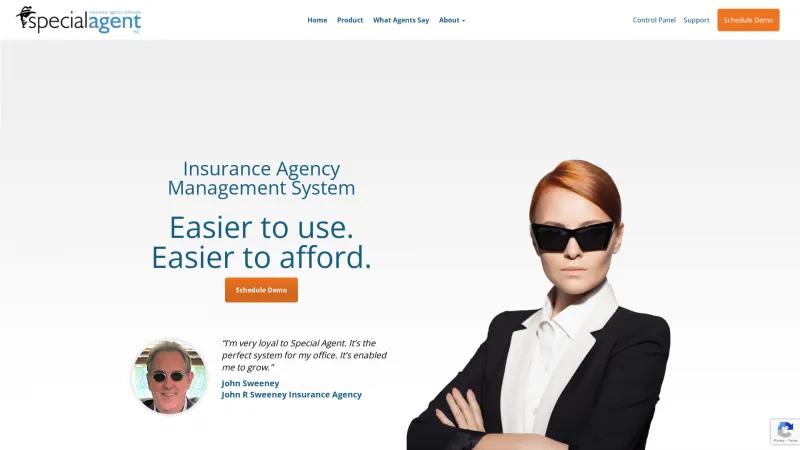 Homepage of Special Agent