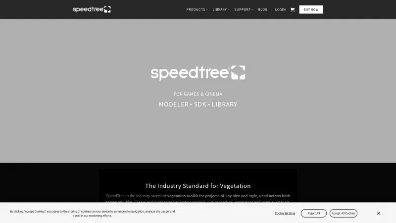 Homepage of SpeedTree