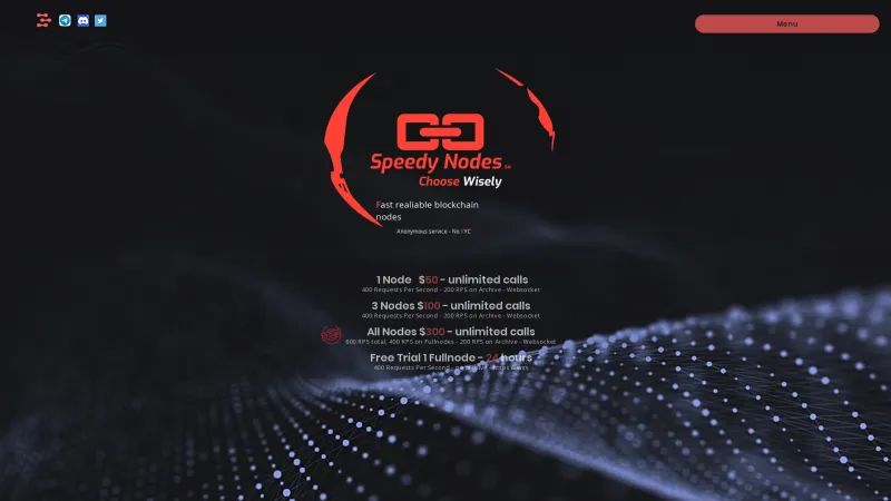 Homepage of SpeedyNodes