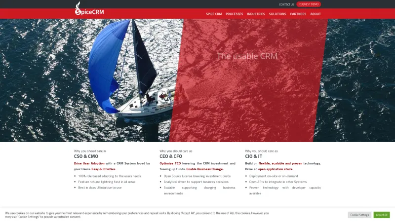 Homepage of SpiceCRM