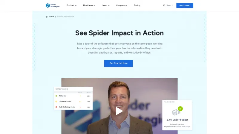 Homepage of Spider Impact