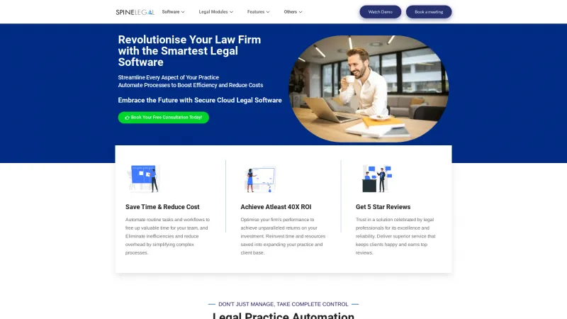 Homepage of SpineLegal