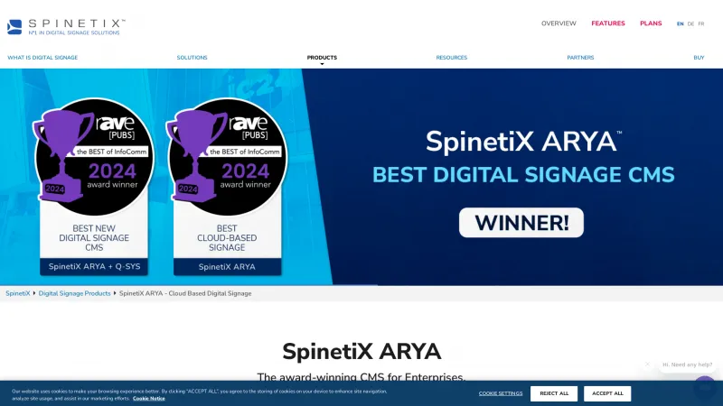 Homepage of SpinetiX ARYA