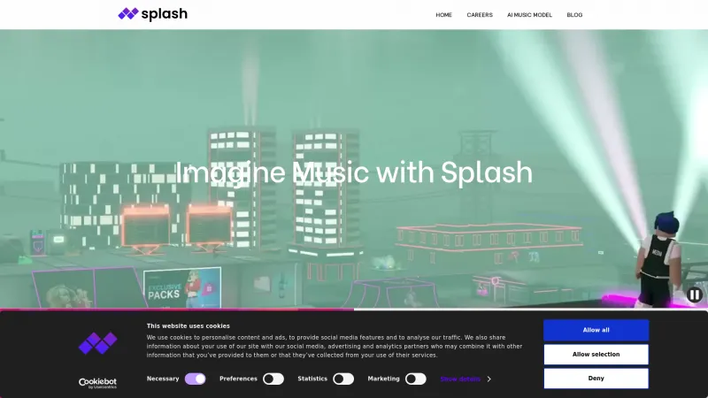 Homepage of Splash Pro