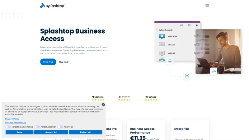 Homepage of Splashtop Business Access