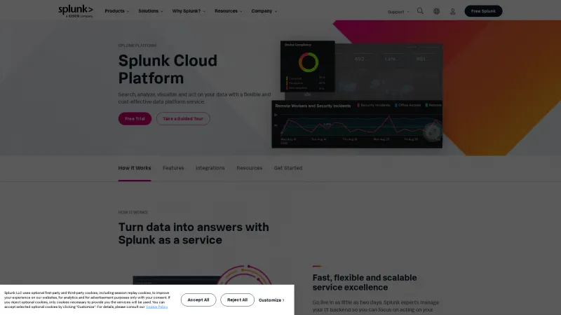 Homepage of Splunk Cloud