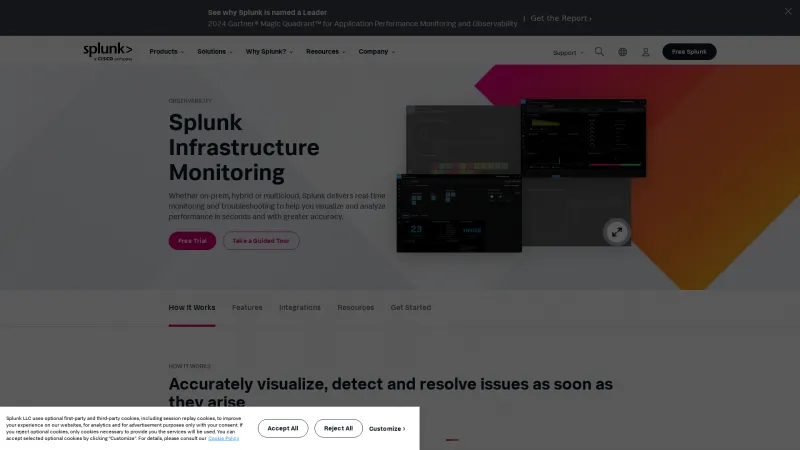 Homepage of Splunk App for Infrastructure