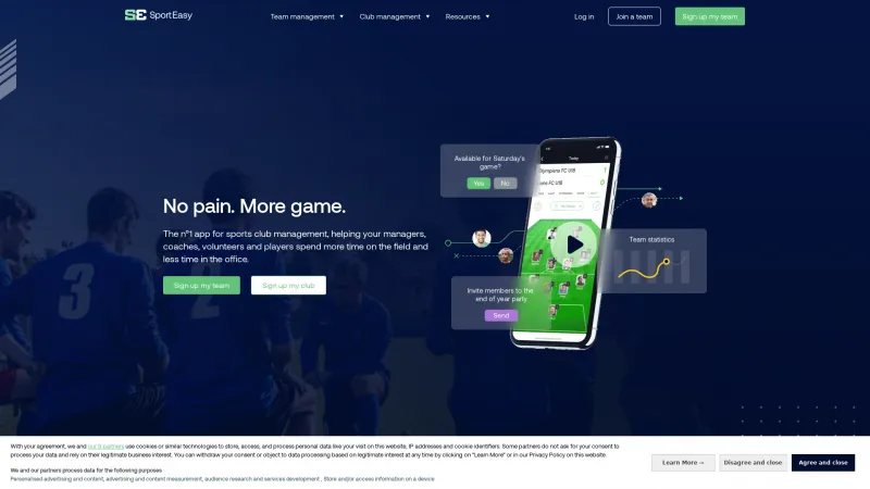 Homepage of Sporteasy