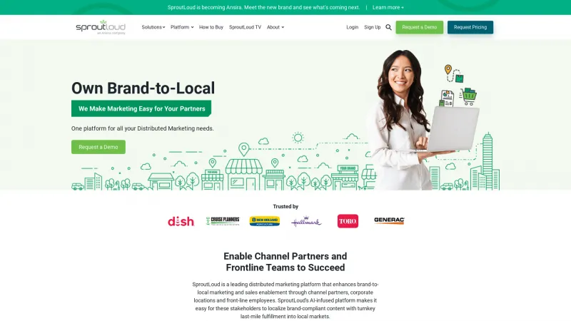 Homepage of SproutLoud