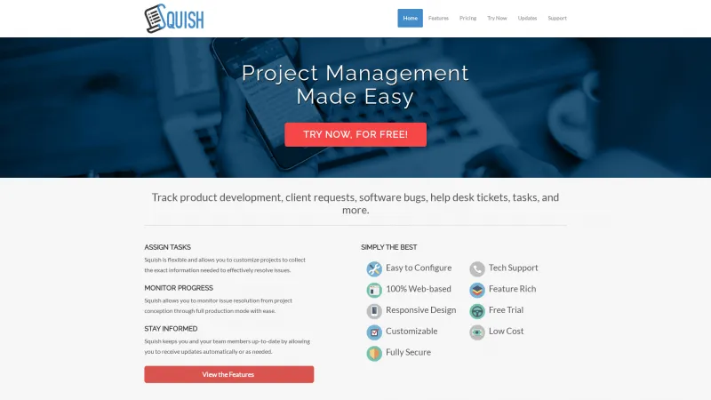 Homepage of Squish