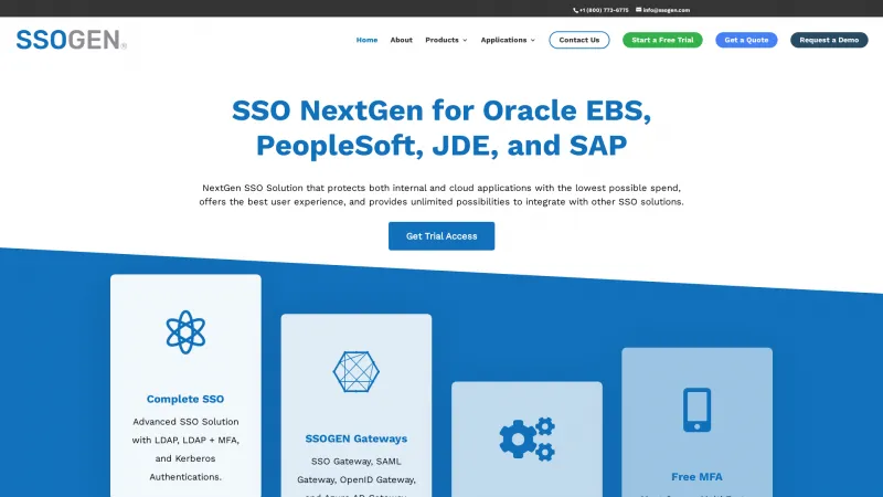 Homepage of NextGen SSO