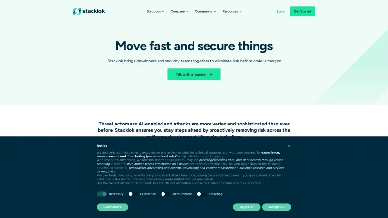 Homepage of Stacklok