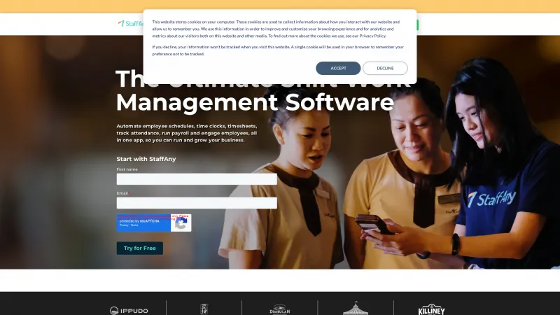 Homepage of StaffAny