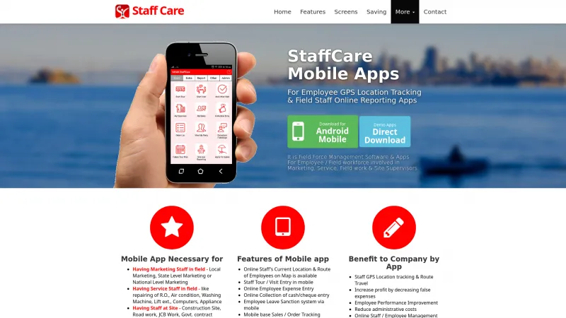 Homepage of Staff Care