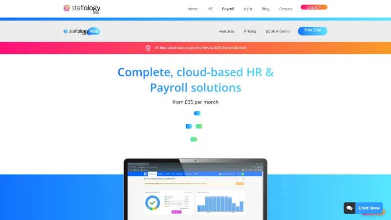 Homepage of Staffology Payroll