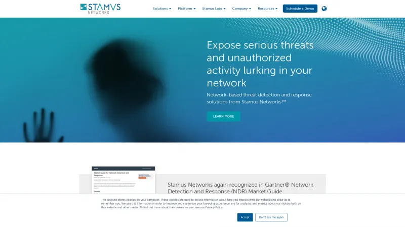 Homepage of Stamus Networks