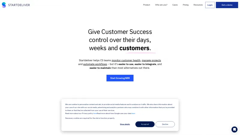 Homepage of Startdeliver